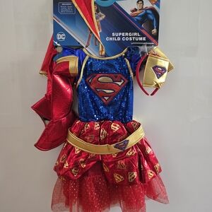 DC Supergirl Kids Costume - Blue, Red, and Gold